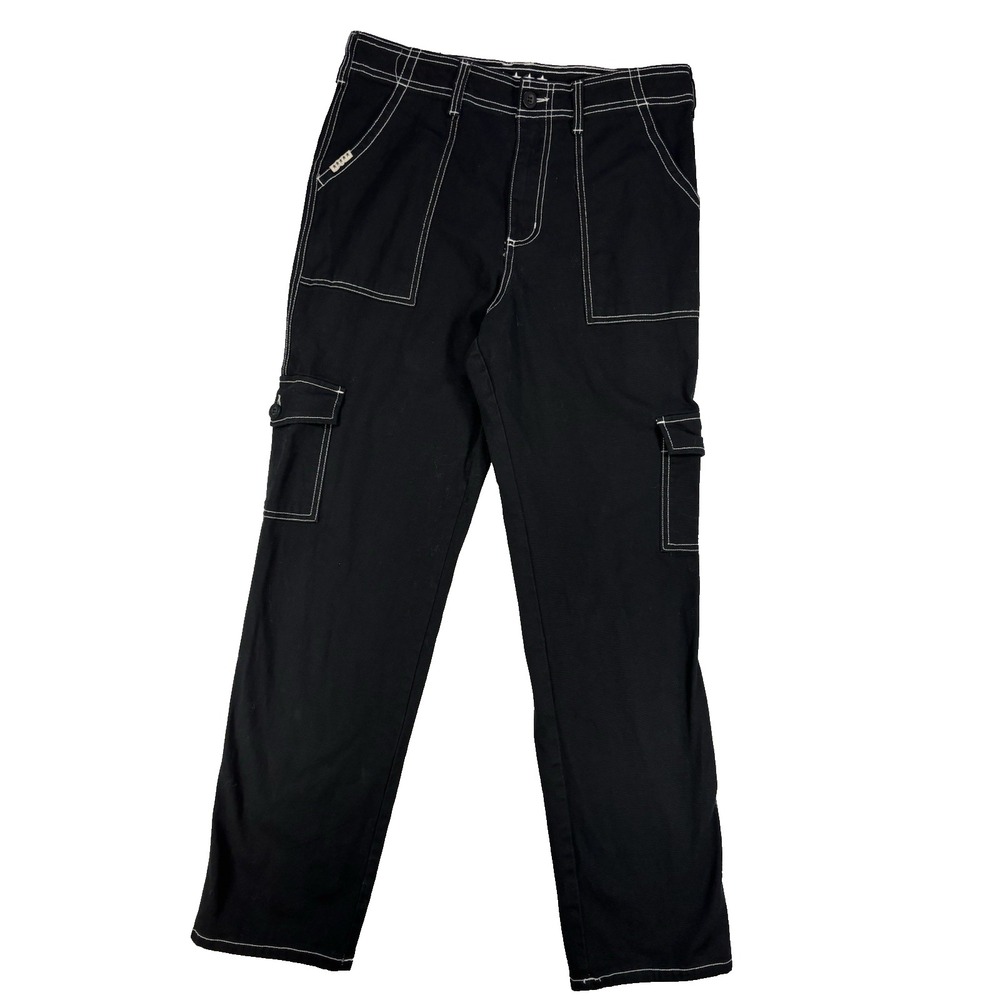 Fivestar General 11/30 Skater Cargo Pants Black White Stitching Streetwear Urban